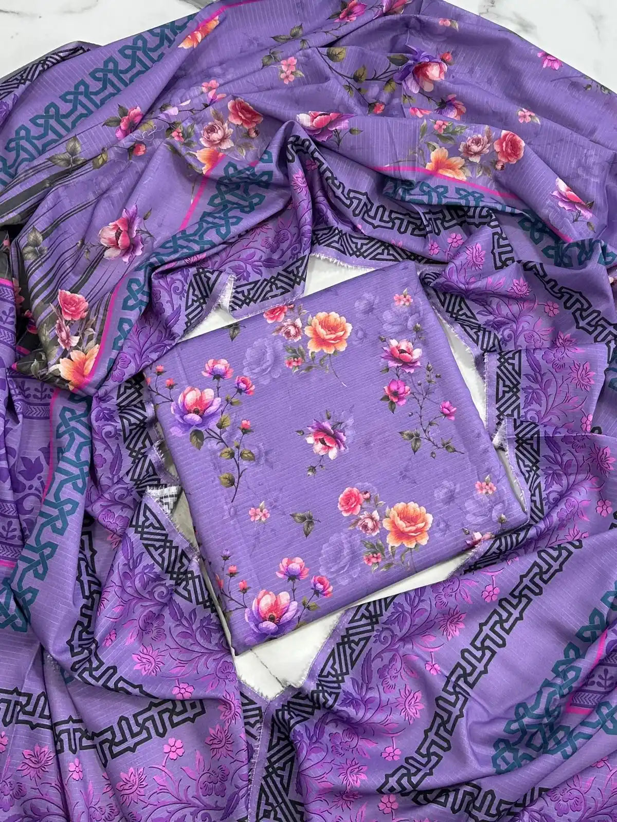 PURE LAWN 3-PIECE ALL OVER PRINTED SUIT – ELEGANT, SOFT & WASHABLE