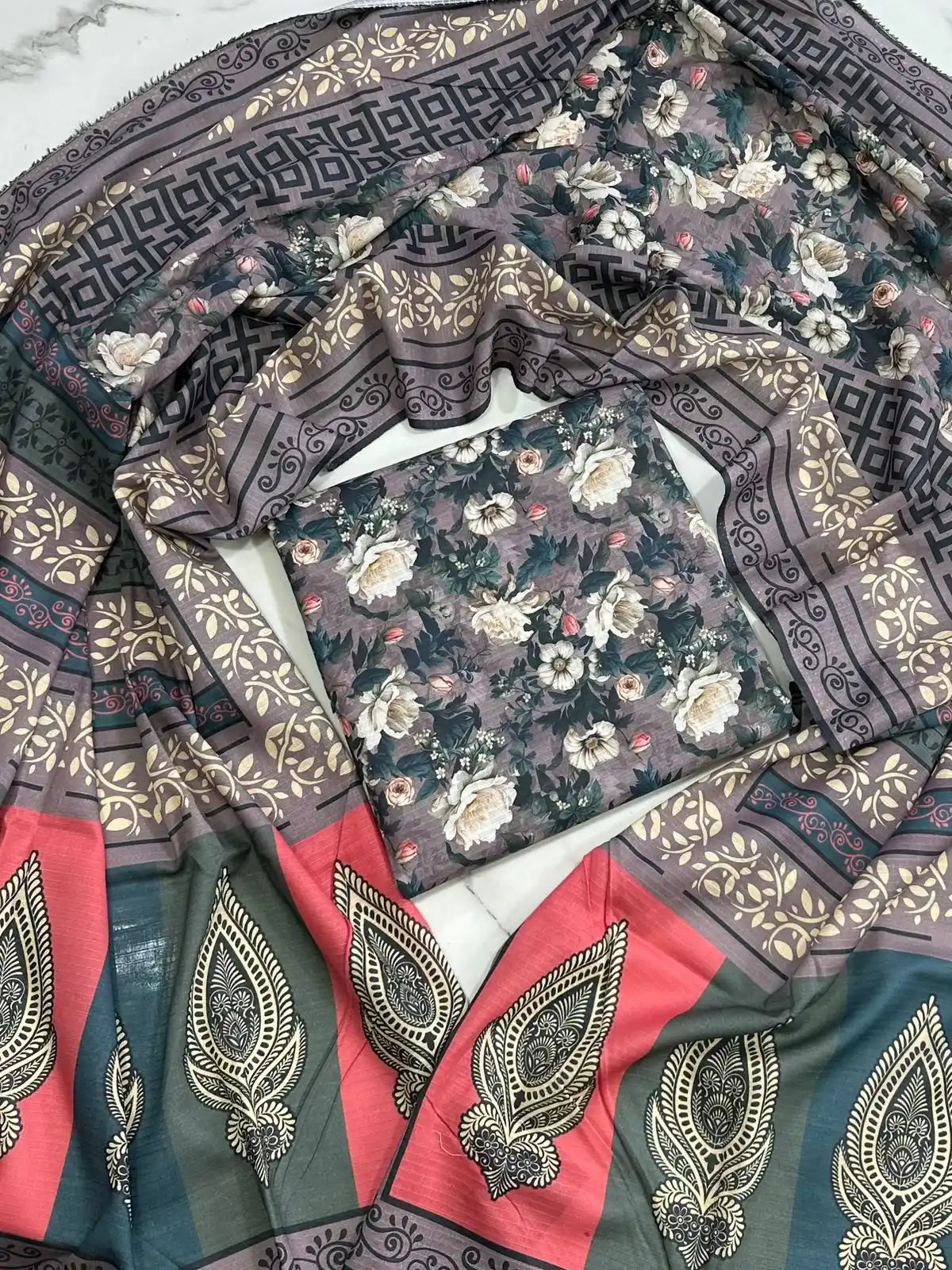 PURE LAWN 3-PIECE ALL OVER PRINTED SUIT – ELEGANT, SOFT & WASHABLE