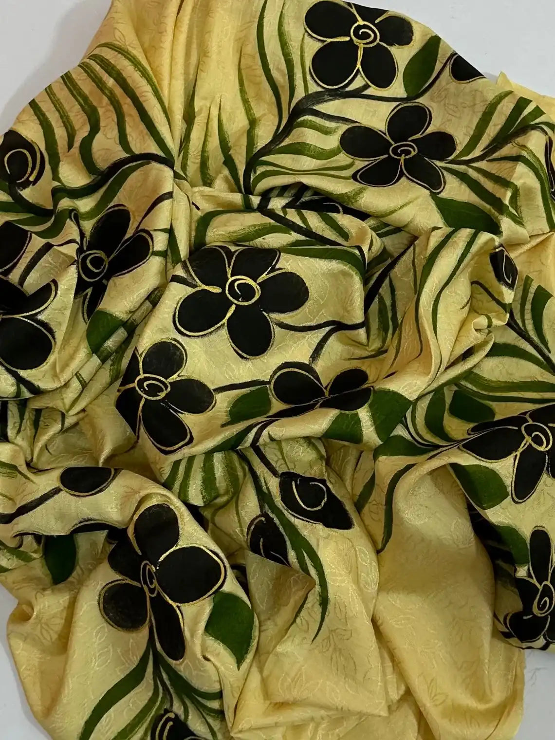 PURE SELF EMBOS HANDPAINTED PREMIUM HIGH QUALITY SHAWL