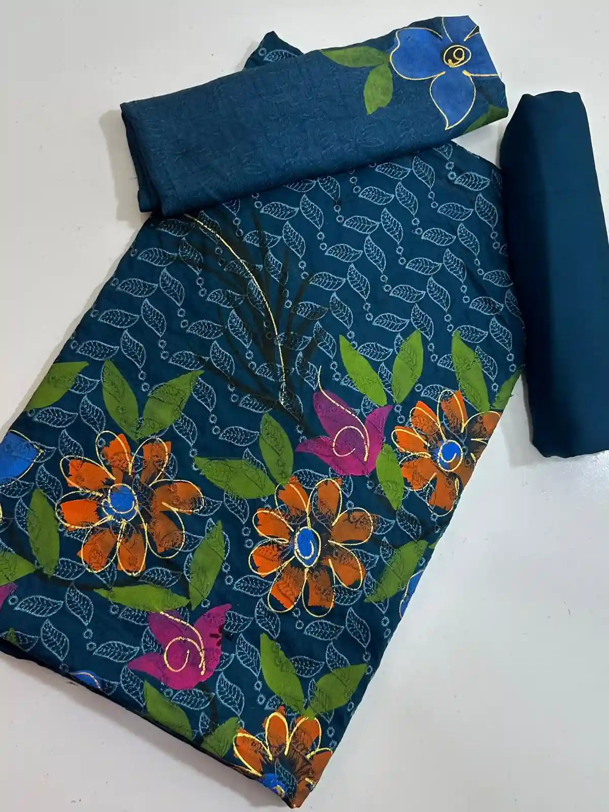 VISCOS LINEN 2PC BEAUTIFUL CHKAN KARI HANDPAINTED