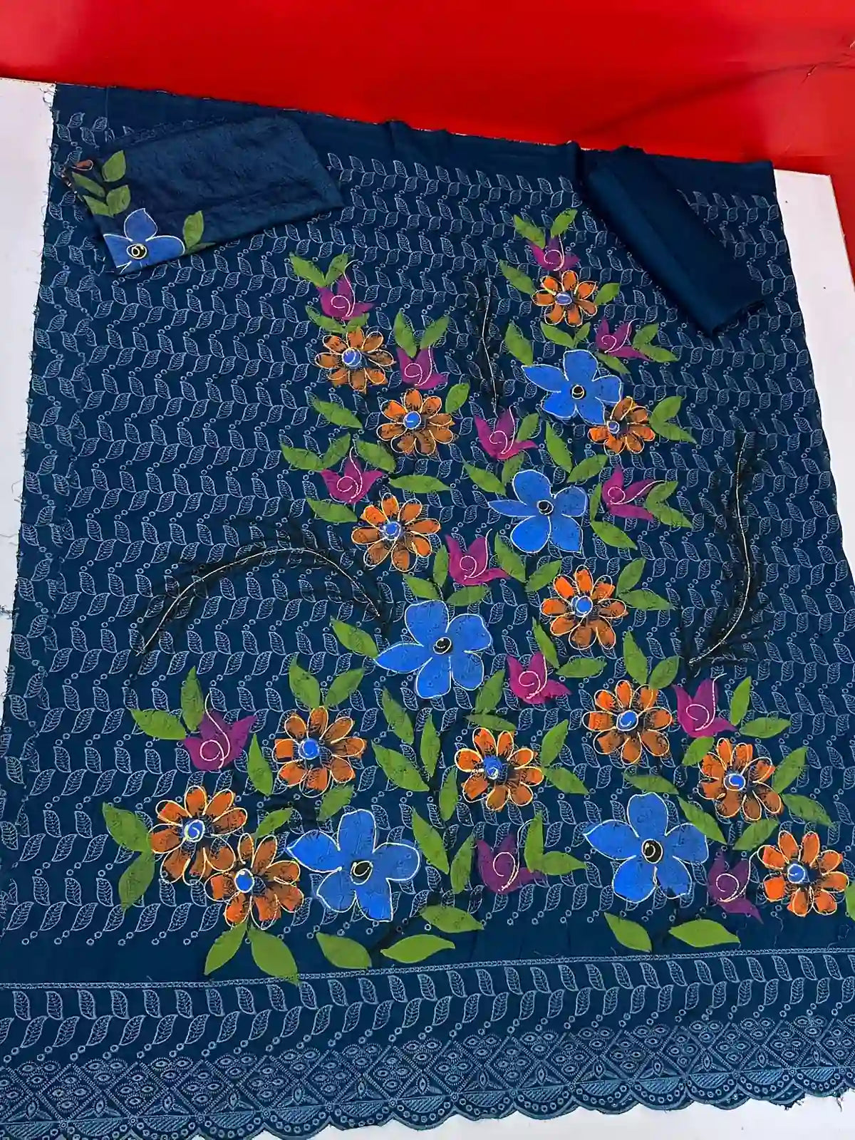 VISCOS LINEN 2PC BEAUTIFUL CHKAN KARI HANDPAINTED