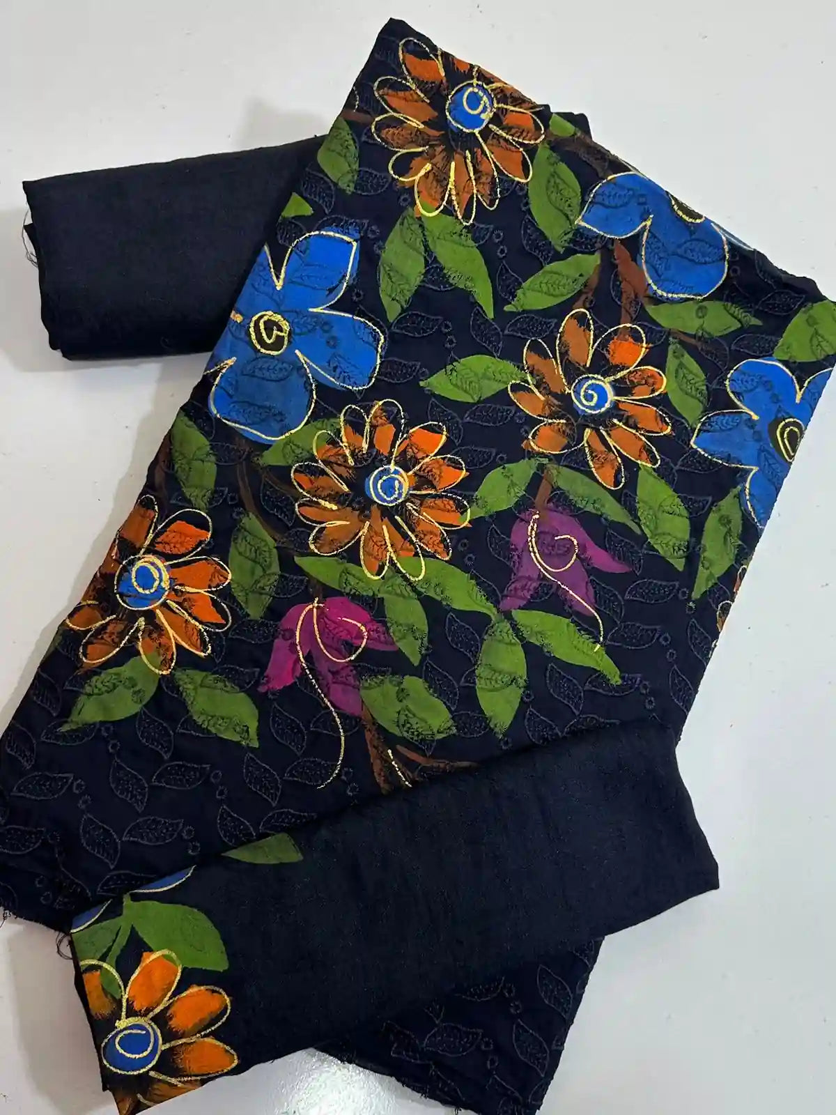 VISCOS LINEN 2PC BEAUTIFUL CHKAN KARI HANDPAINTED