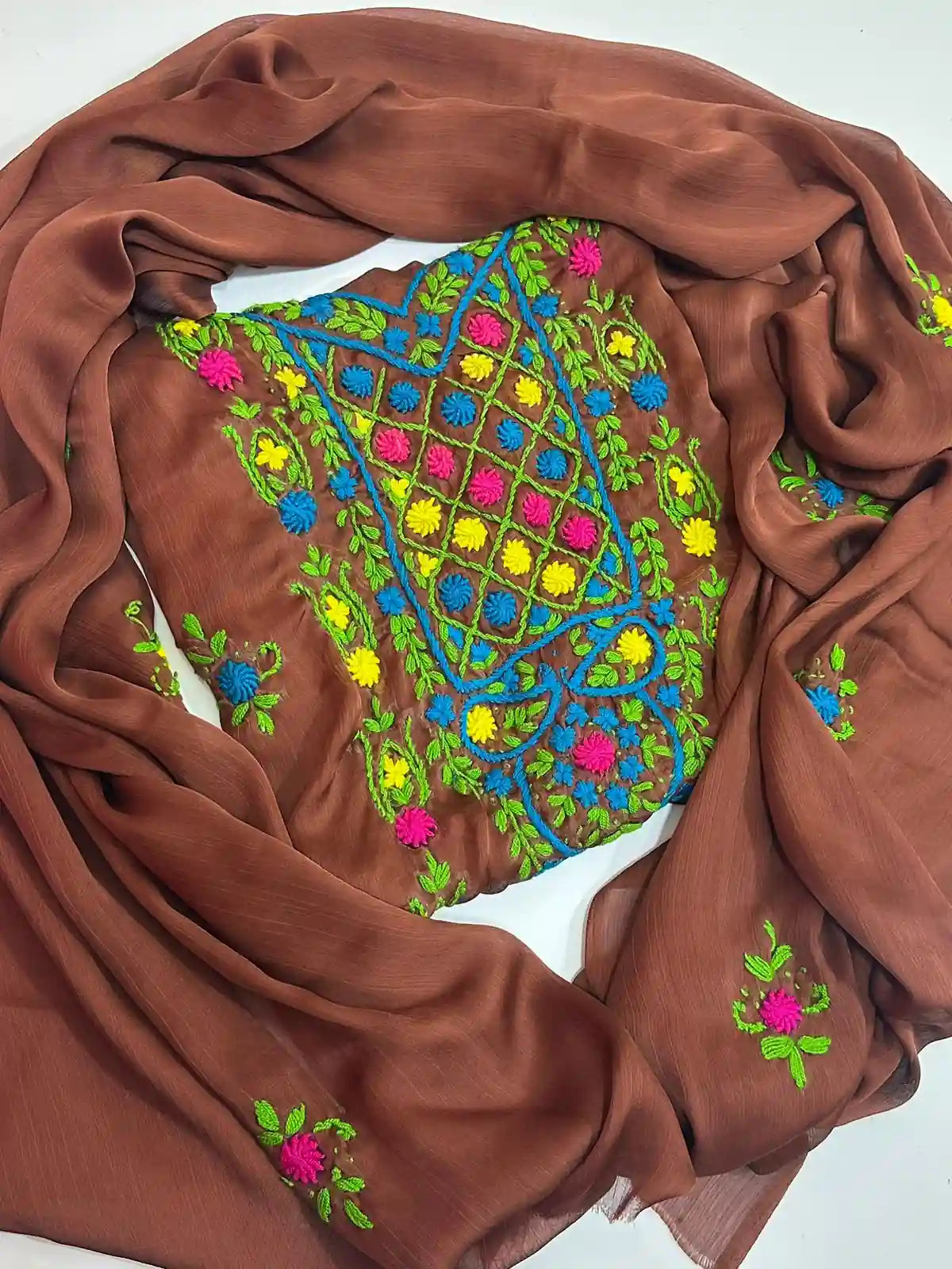 2PC SOFT SILK HANDMADE KAROSHIAA WORK NEW ARTICAL