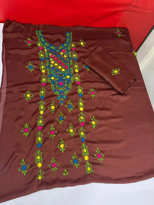 2PC SOFT SILK HANDMADE KAROSHIAA WORK NEW ARTICAL