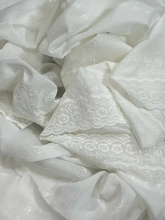 PURE LAWN SOFT DUPATTA CHIKAN EMBROIDERY WORK PREMIUM QUALITY