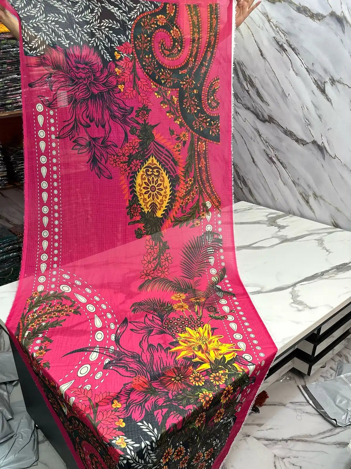 3PC PREMIUM LAWN WITH EMBROIDERED SHIRT & LUXURY VEIL DUPATTA