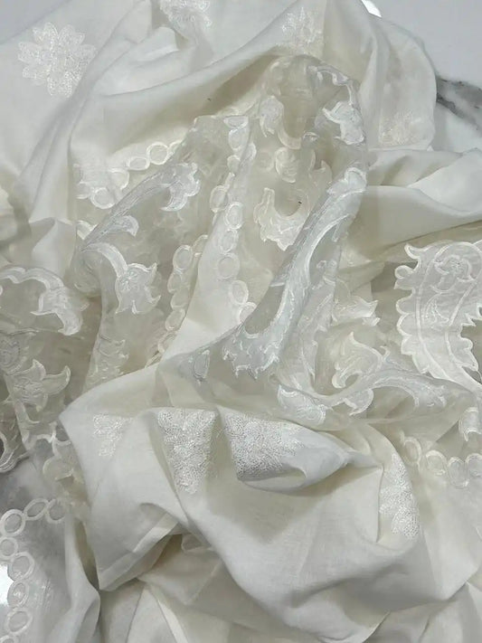 PURE LAWN SOFT DUPTTA WITH EMROIDERY LAZER WORK PREMIUM QUALITY