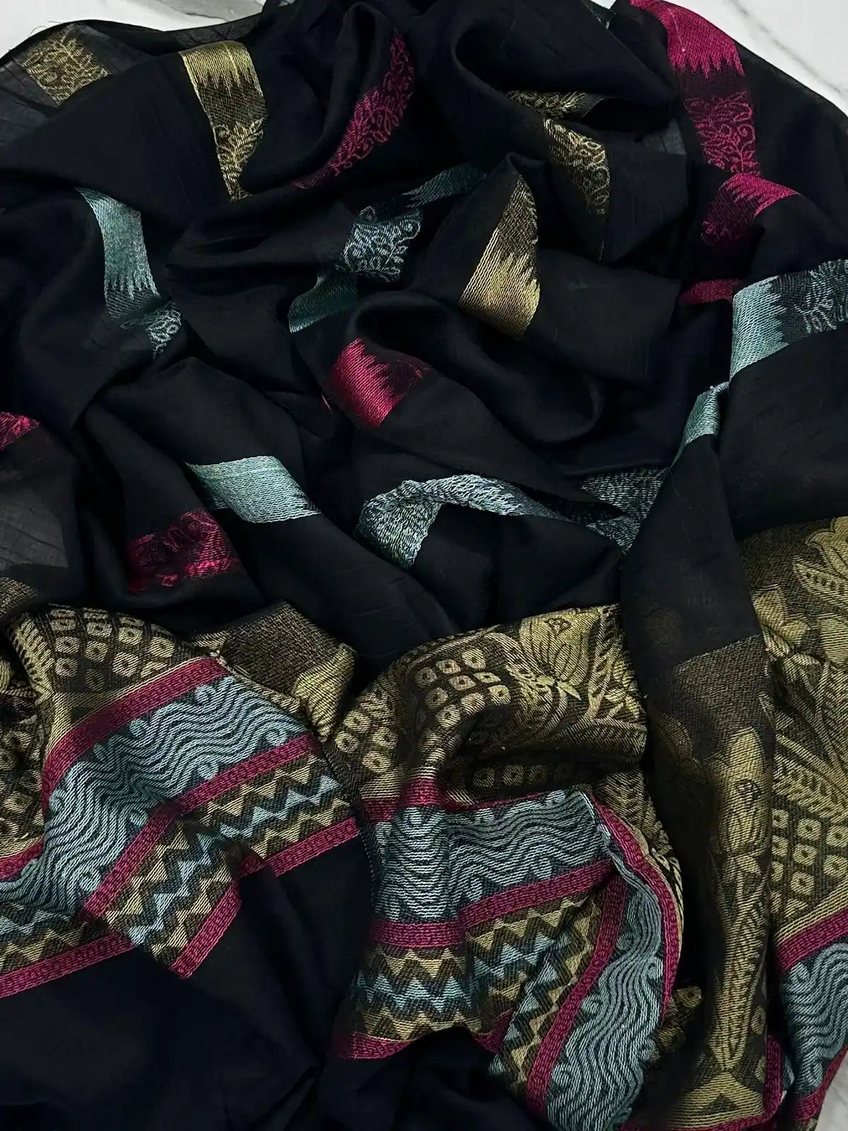 PURE LAWN SOFT DUPATTA WITH MULTI COLORS BANARSI WORK PREMIUM QUALITY