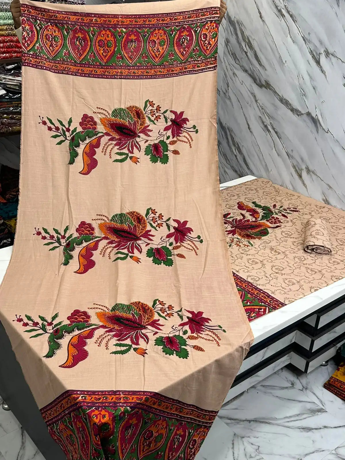 Premium Winter Khaddar 3-Piece Suit with Velvet Embroidery