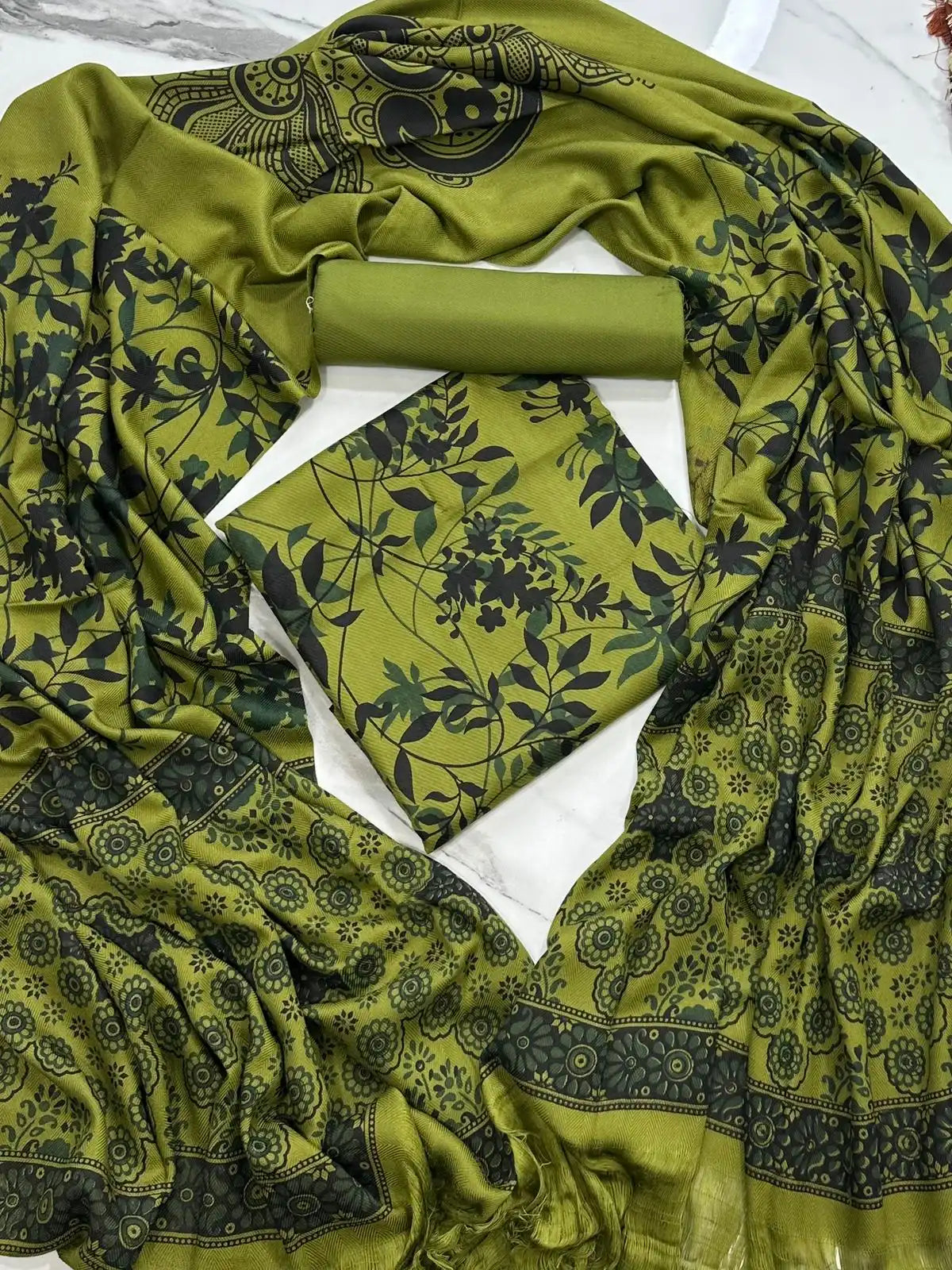 PURE MARINA PRINTED WOOL SHAWL 3PC