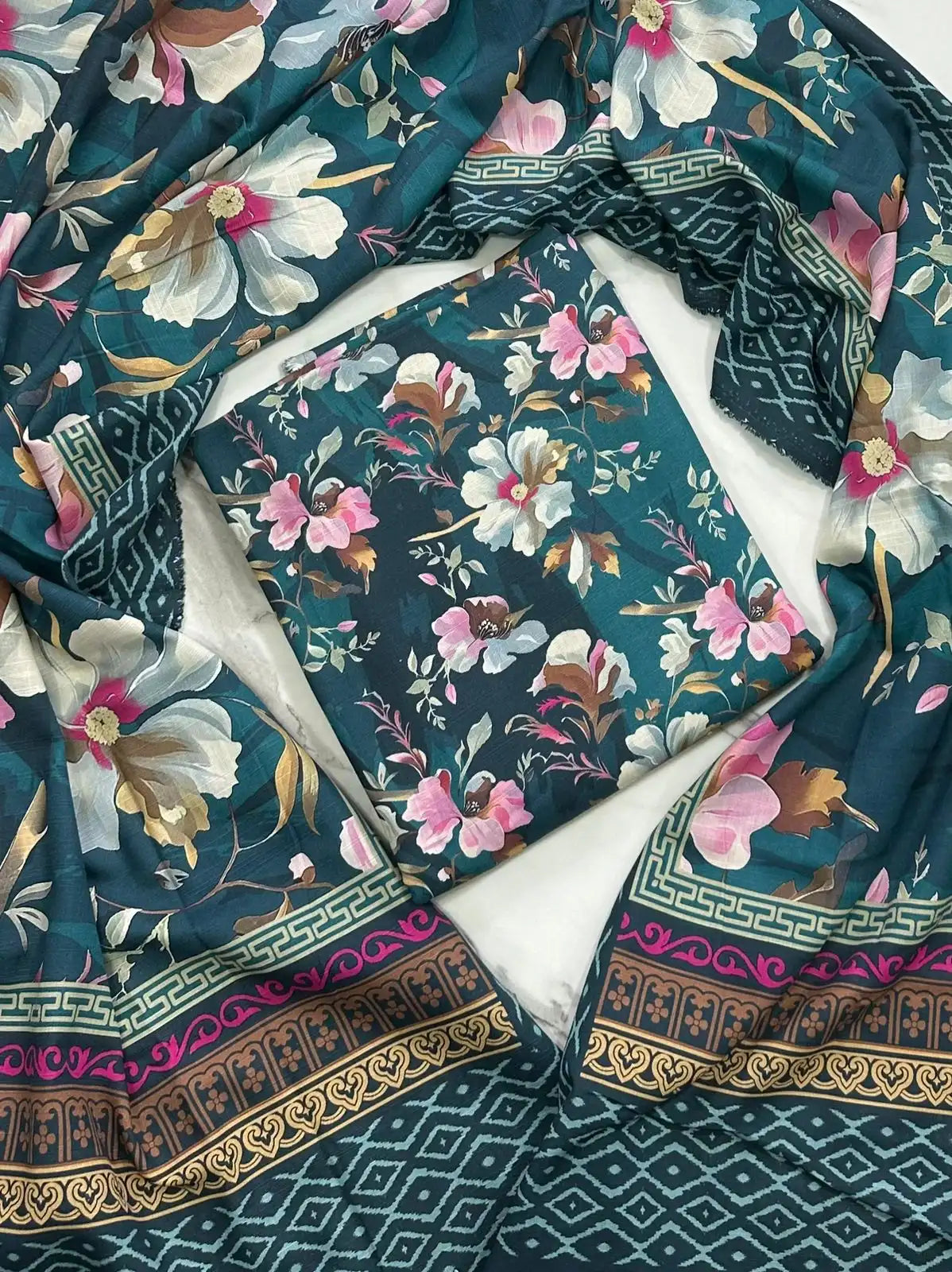 Premium Winter Khaddar 3-Piece Suit with All-Over Digital Print