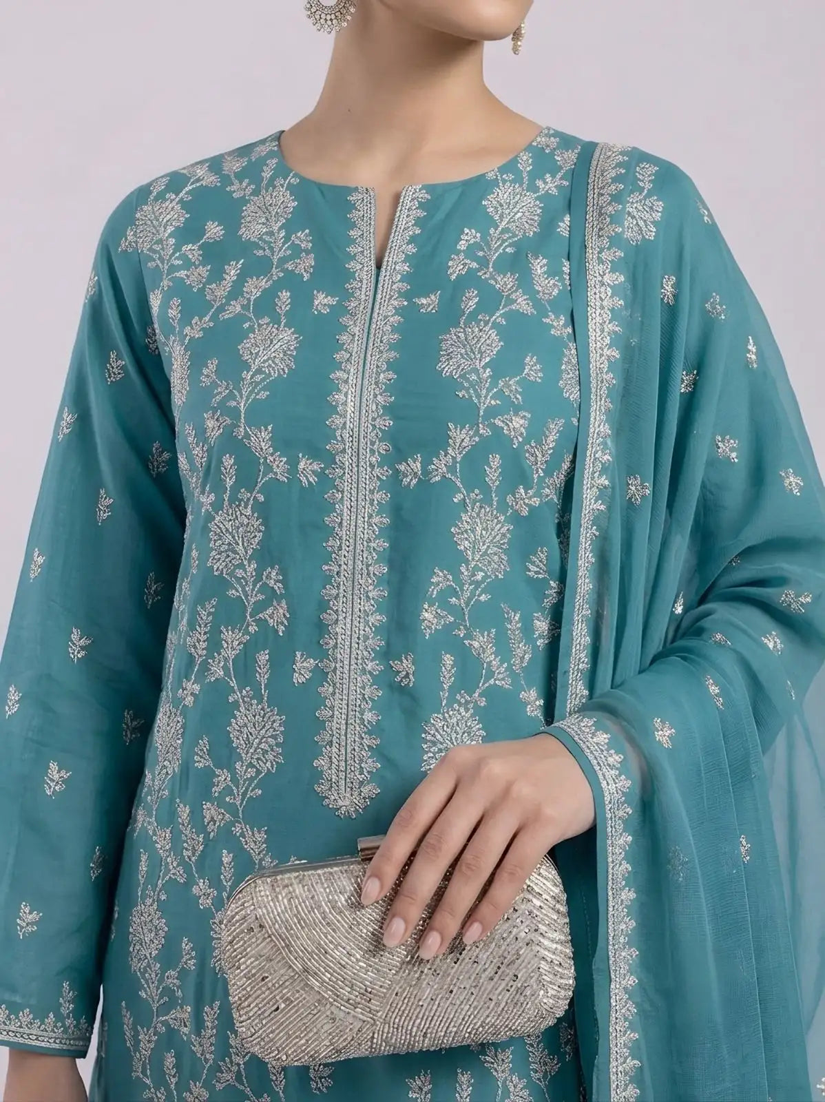 3PC PURE. LAWN .HEAVY EMBROIDERED