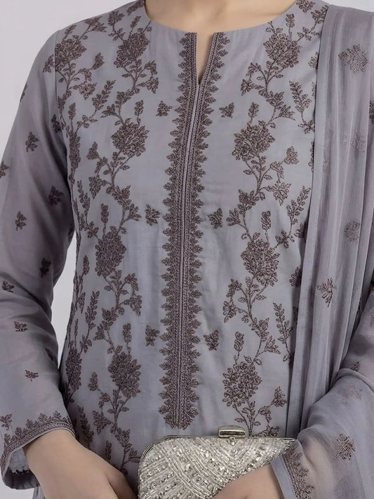 3PC PURE. LAWN .HEAVY EMBROIDERED
