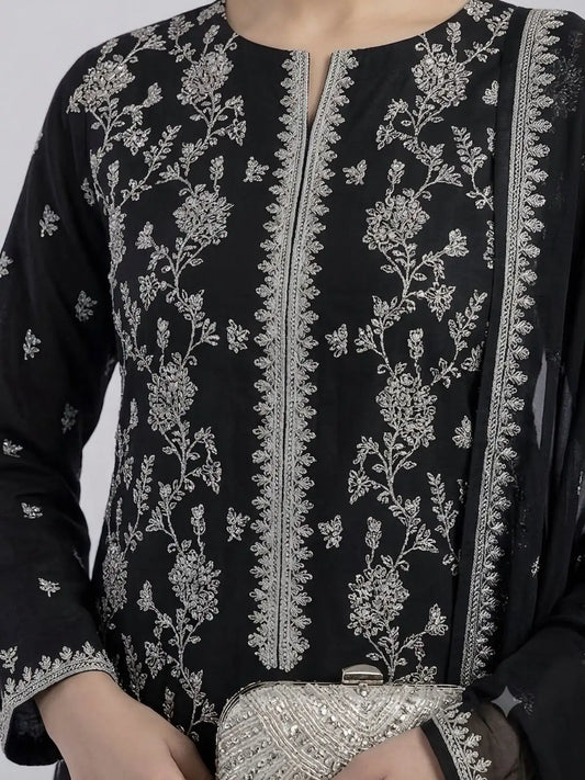 3PC PURE. LAWN .HEAVY EMBROIDERED