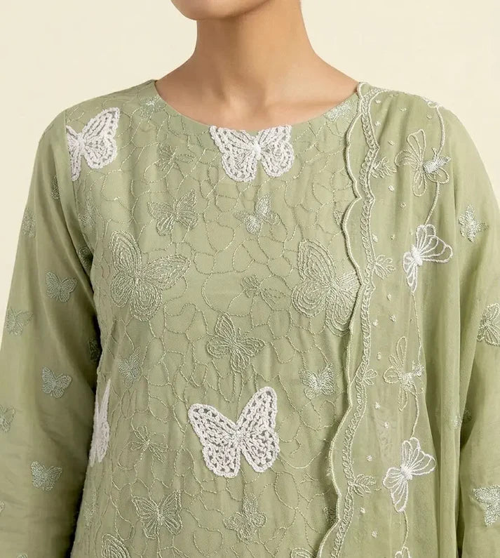 3PC PURE. LAWN .HEAVY EMBROIDERED..