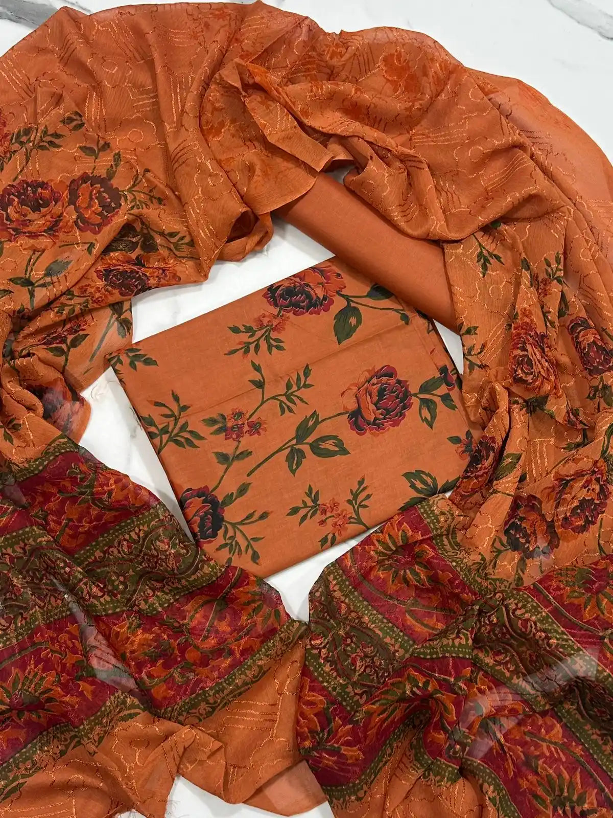 3PC PREMIUM LAWN FULLY EMBROIDERED DUPATTA
