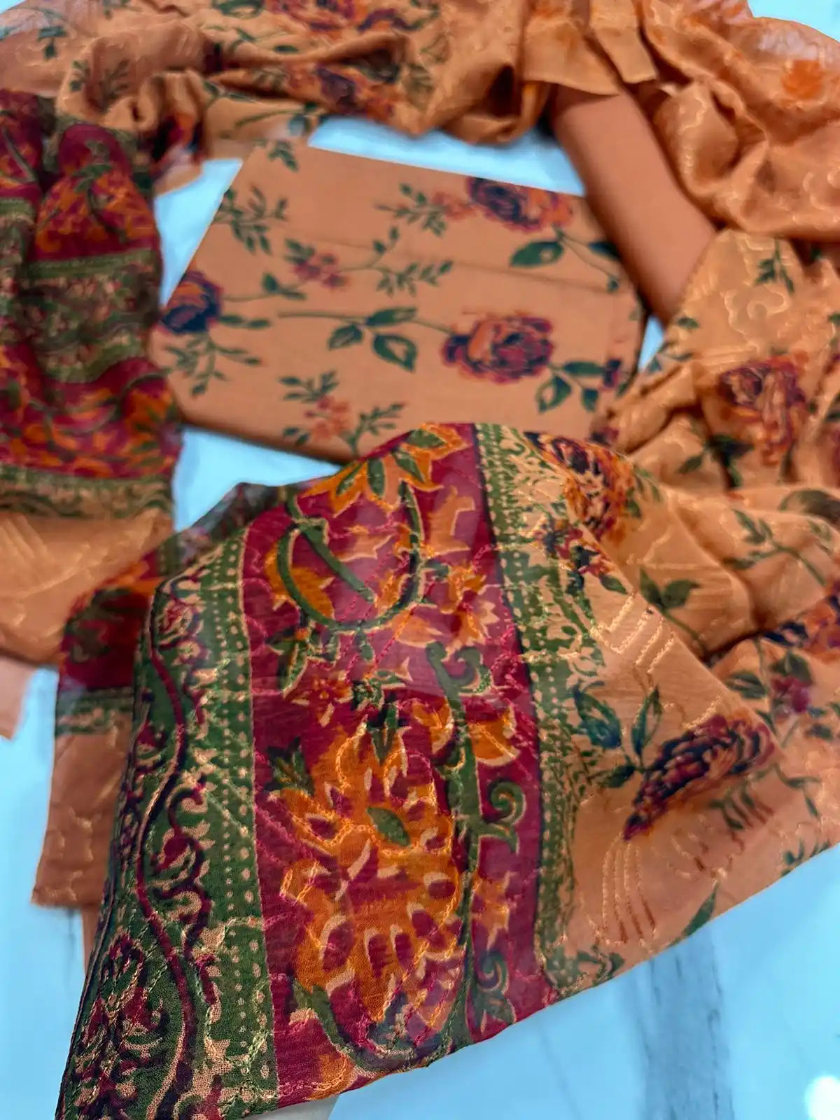 3PC PREMIUM LAWN FULLY EMBROIDERED DUPATTA