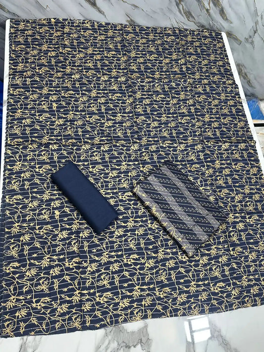 PURE LAWN 3-PIECE GOLD PRINTED SUIT – ELEGANT, SOFT & WASHABLE