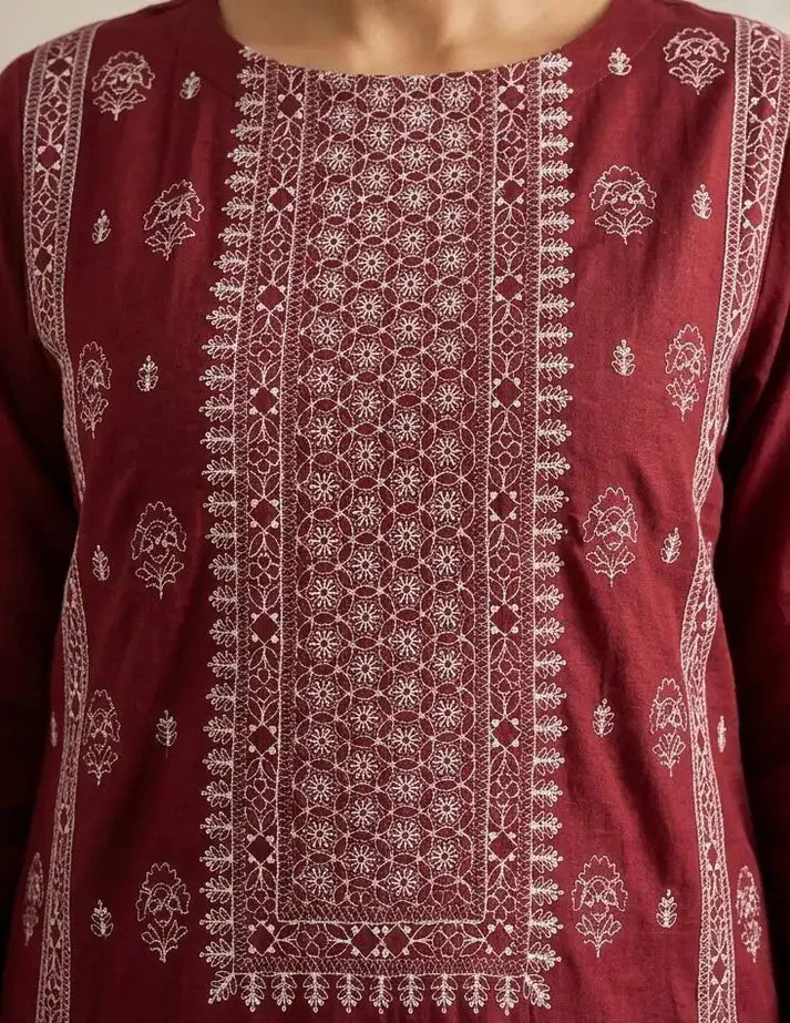 3PC PURE. LAWN .HEAVY EMBROIDERED
