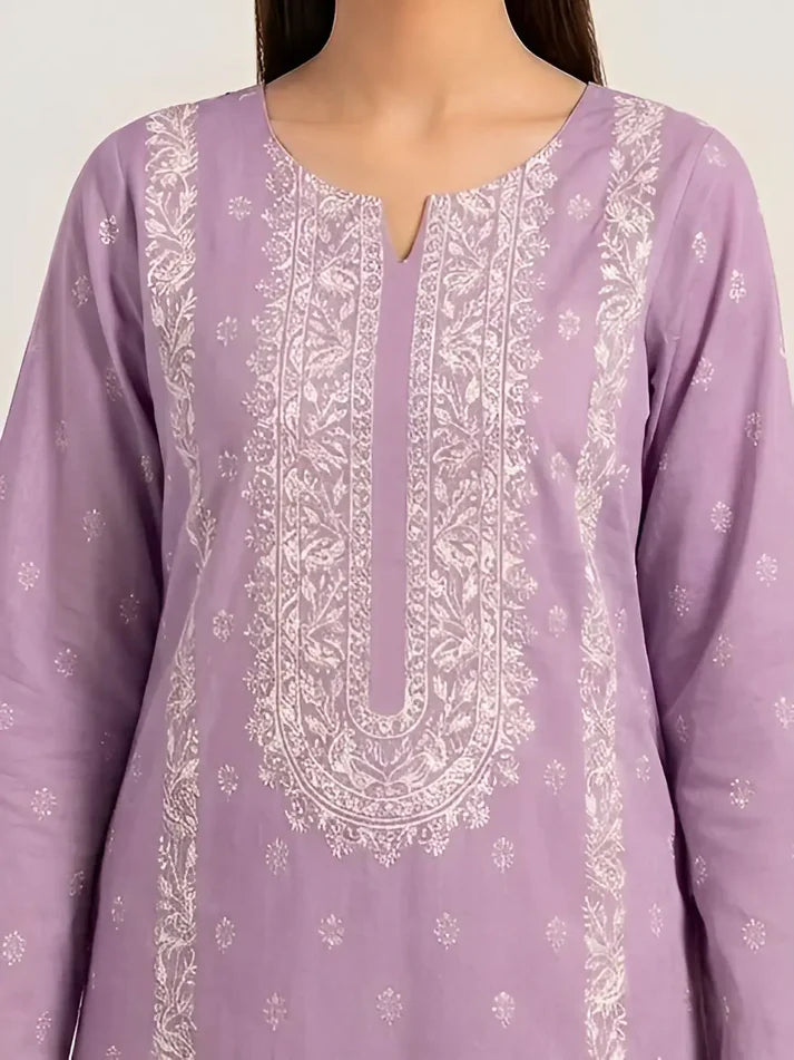 3PC PURE. LAWN .HEAVY EMBROIDERED