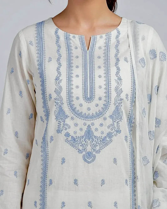 3PC PURE. LAWN .HEAVY EMBROIDERED