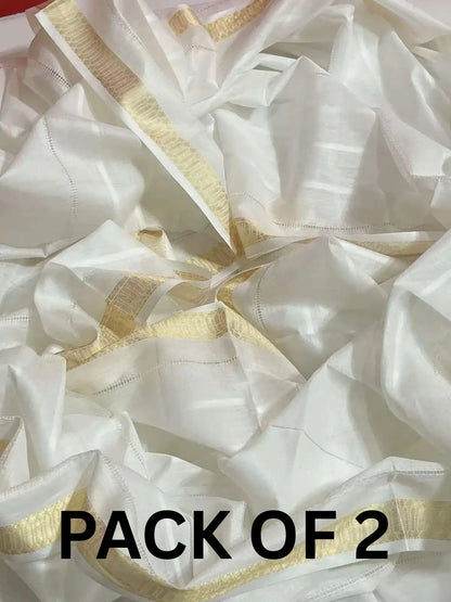 PACK OF 2 WHITE DUPPATA DEAL