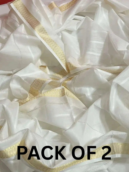 PACK OF 2 WHITE DUPPATA DEAL