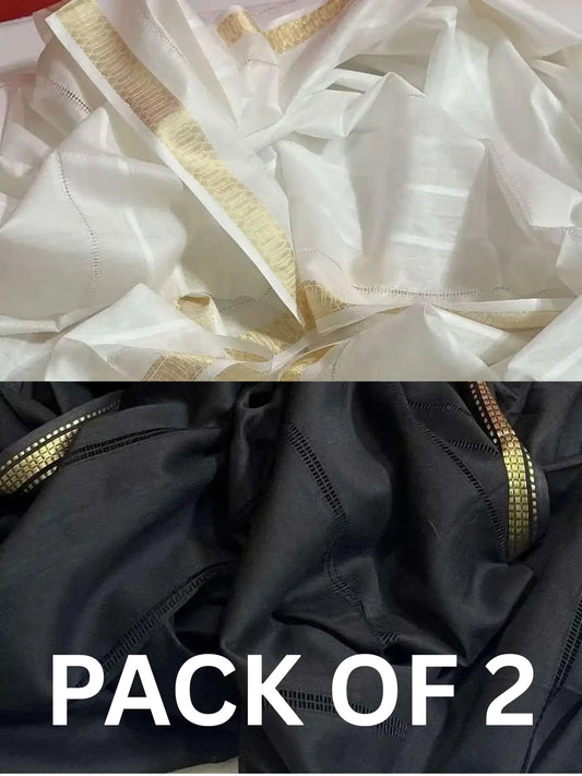 PACK OF 2 BLACK & WHITE DUPATTA DEAL