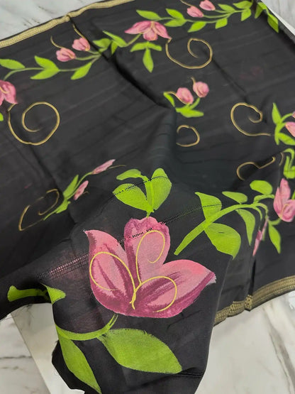 PURE LAWN SOFT HANDPAINTED DUPATTA TARKASHI WORK PREMIUM QUALITY
