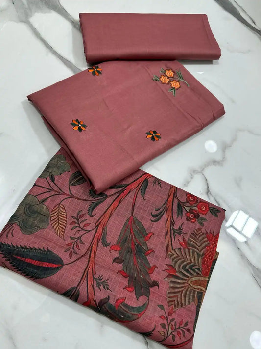 3PC PREMIUM LAWN WITH EMBROIDERED SHIRT & LUXURY VEIL DUPATTA