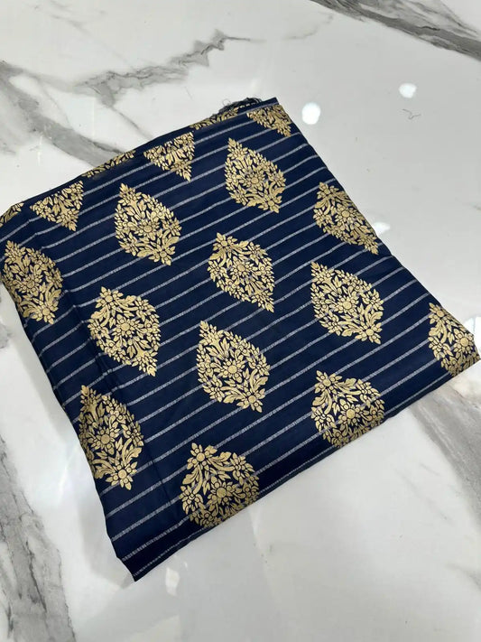 PURE LAWN 3-PIECE GOLD PRINTED SUIT – ELEGANT, SOFT & WASHABLE