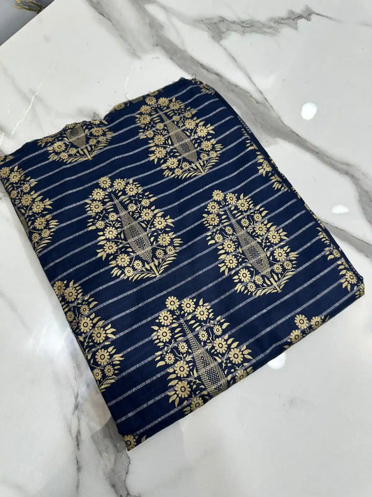 PURE LAWN 3-PIECE GOLD PRINTED SUIT – ELEGANT, SOFT & WASHABLE
