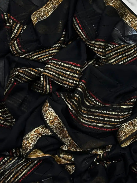 PURE LAWN SOFT DUPATTA TARKASHI OR BANARSI WORK  PREMIUM QUALITY