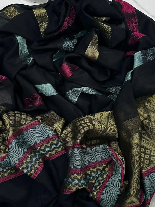 PURE LAWN SOFT DUPATTA WITH MULTI COLORS BANARSI WORK PREMIUM QUALITY