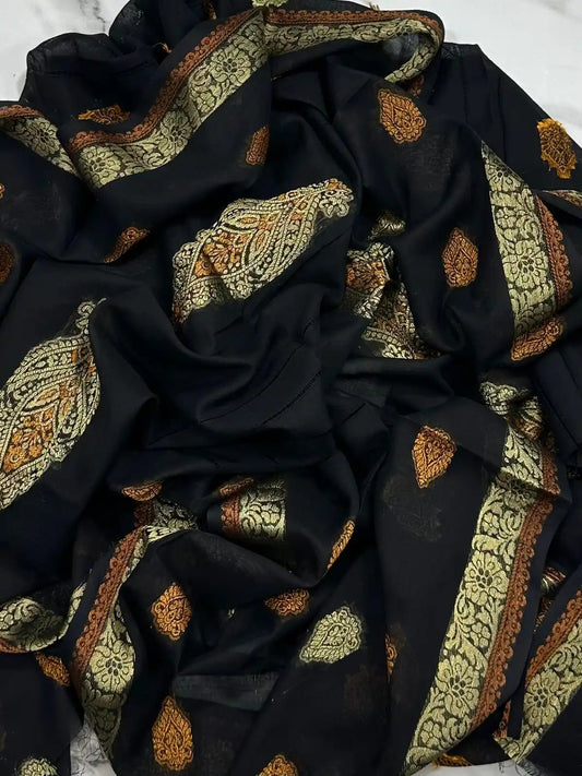 PURE LAWN SOFT DUPATTA TARKASHI OR BANARSI WORK  PREMIUM QUALITY