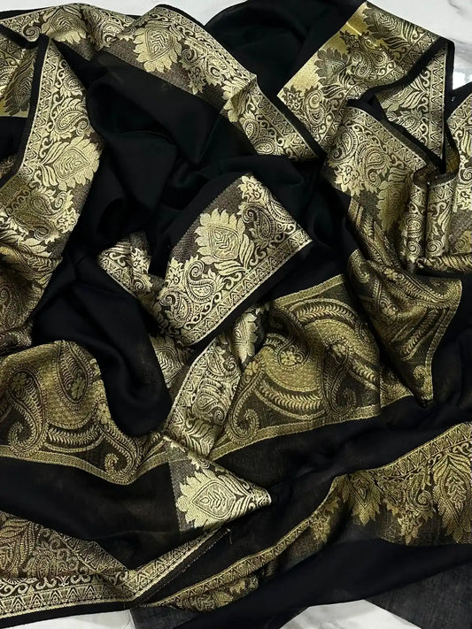 PURE LAWN SOFT DUPATTA WITH BANARSI WORK  PREMIUM QUALITY