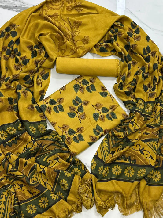PURE MARINA PRINTED WOOL SHAWL 3PC