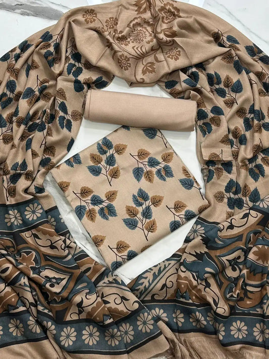 PURE MARINA PRINTED WOOL SHAWL 3PC