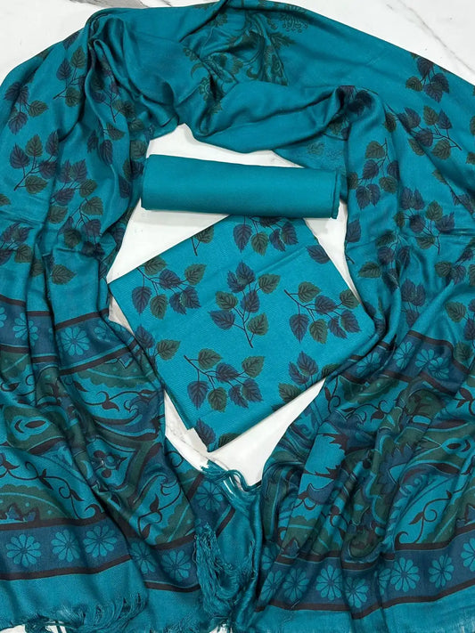 PURE MARINA PRINTED WOOL SHAWL 3PC