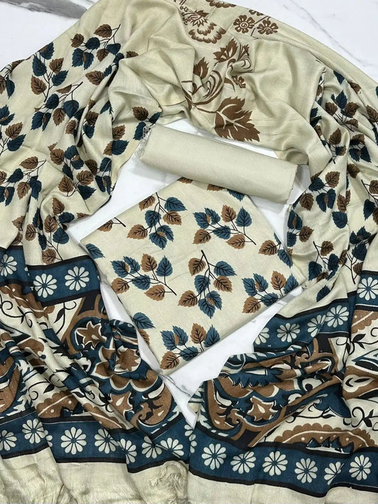 PURE MARINA PRINTED WOOL SHAWL 3PC