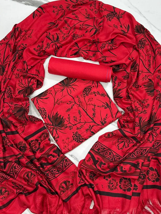 PURE MARINA PRINTED WOOL SHAWL 3PC