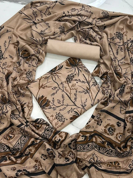 PURE MARINA PRINTED WOOL SHAWL 3PC