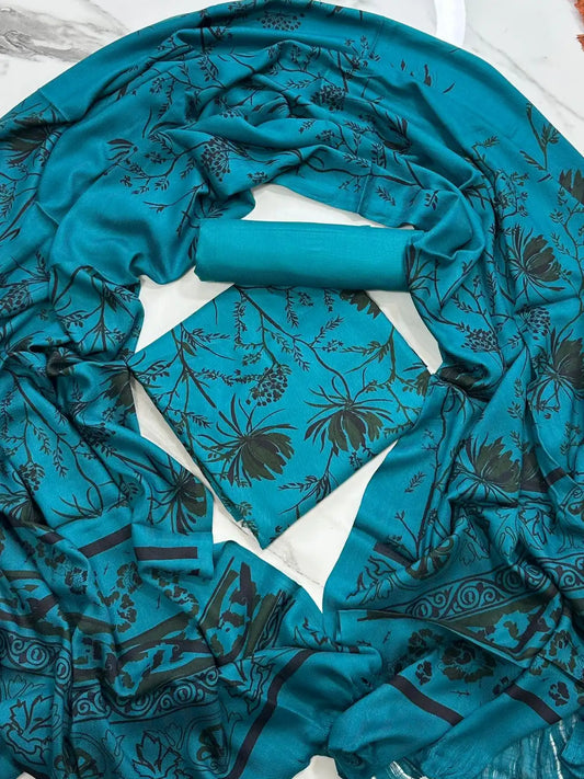 PURE MARINA PRINTED WOOL SHAWL 3PC