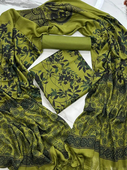 PURE MARINA PRINTED WOOL SHAWL 3PC