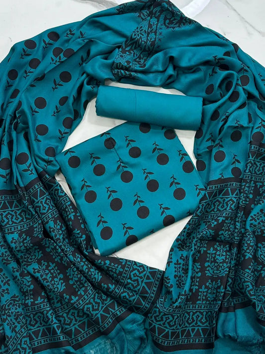 PURE MARINA PRINTED WOOL SHAWL 3PC