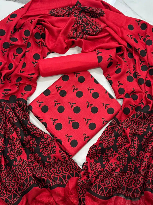 PURE MARINA PRINTED WOOL SHAWL 3PC