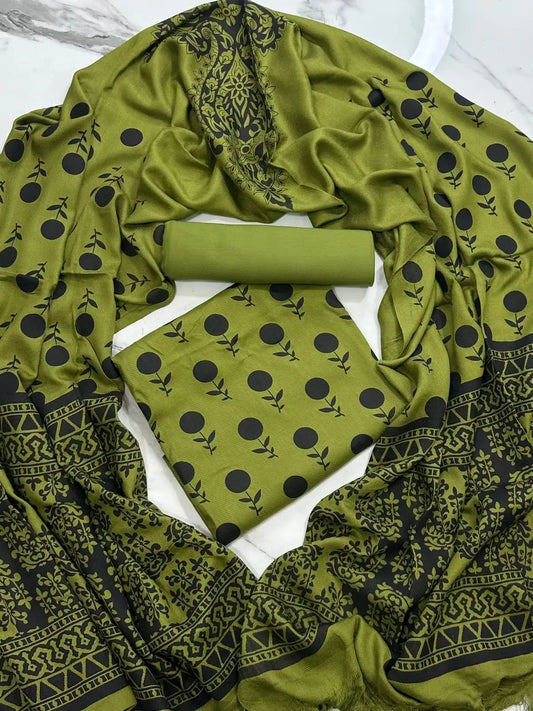 PURE MARINA PRINTED WOOL SHAWL 3PC