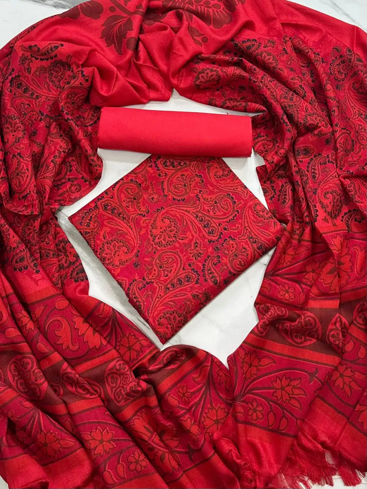 PURE MARINA PRINTED WOOL SHAWL 3PC