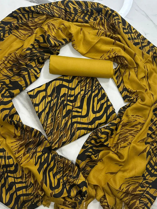 PURE MARINA PRINTED WOOL SHAWL 3PC