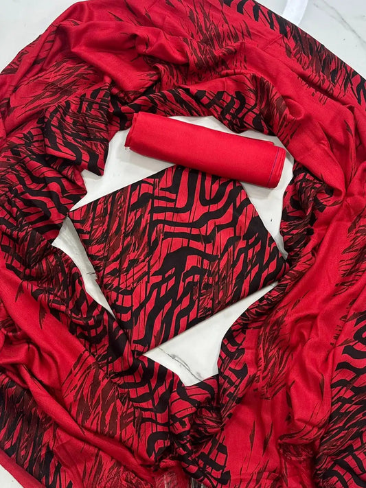 PURE MARINA PRINTED WOOL SHAWL 3PC